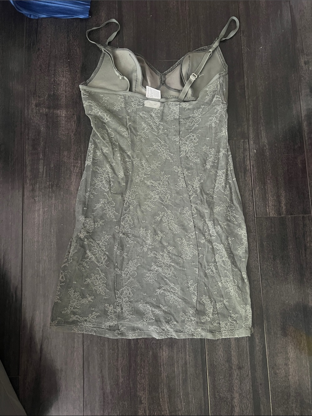 Lace Slip Dress in Sage Green - Picture 3 of 5